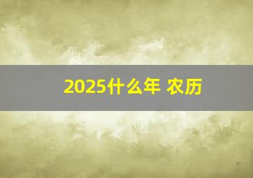 2025什么年 农历